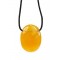 Collier Calcite Orange Pierre ovale percée Cordon noir