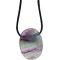 Collier Fluorite Pierre ovale percée Cordon noir