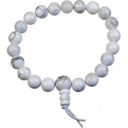 Bracelet mala tibétain - Howlite Blanche