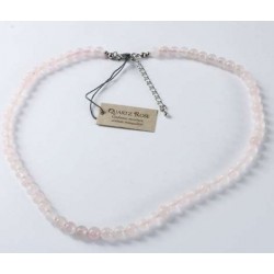 Collier Quartz Rose Perles rondes 6 mm