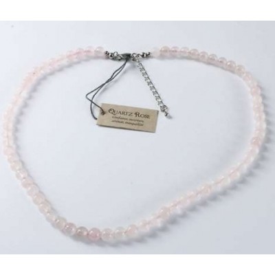 Collier Quartz Rose Perles rondes 8 mm