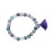 Bracelet Fluorite Perles rondes 8 mm Pompon et Lotus