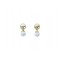 Boucles d'oreilles Howlite blanche Boules Réversibles Métal Doré