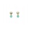 Boucles d'oreilles Amazonite Boules Réversibles Métal Doré