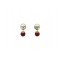 Boucles d'oreilles Jaspe Rouge Boules Réversibles Métal Doré