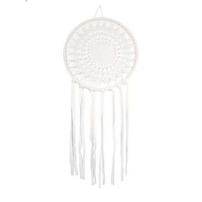 Attrape-rêves Macramé Blanc 30 cm